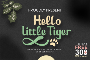 Hello Little Tiger Czcionki Skryptowe Czcionka Przez Prast Art 1