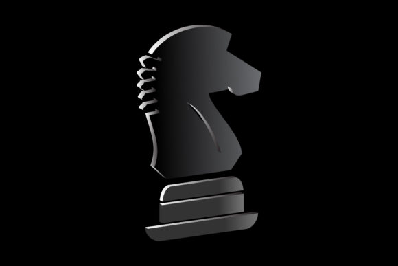 Black Chess Knight Horse Stallion Graphic Logos By ayska17