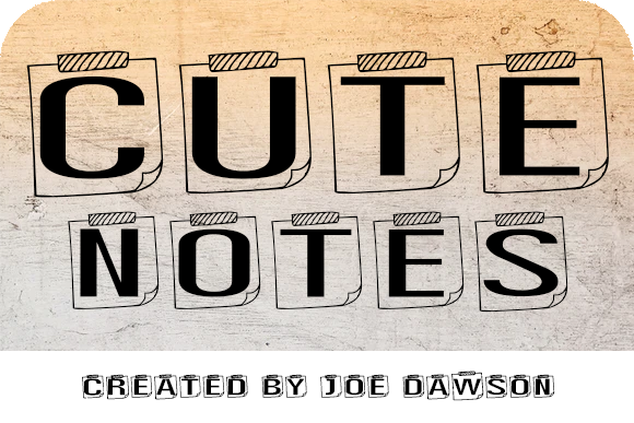 Cute Notes Display-Schriftarten Schriftart Von Joe Dawson