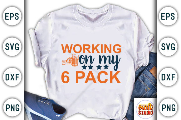 Working on My Six Pack Graphic T-shirt Designs By CraftStudio