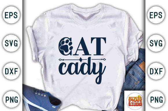  Cat Cady Graphic T-shirt Designs By CraftStudio