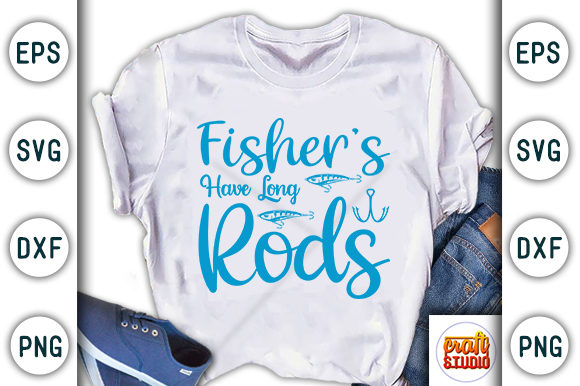  Fisher's Have Long Rods Graphic T-shirt Designs By CraftStudio