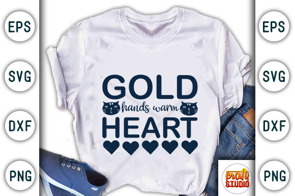Gold Hands Warm Heart Graphic Print Templates By CraftStudio