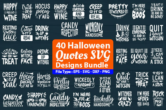Halloween Quotes Design Bundle Grafik Plotterdateien Von Design Store