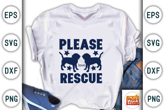Please Love Rescue Graphic T-shirt Designs By CraftStudio