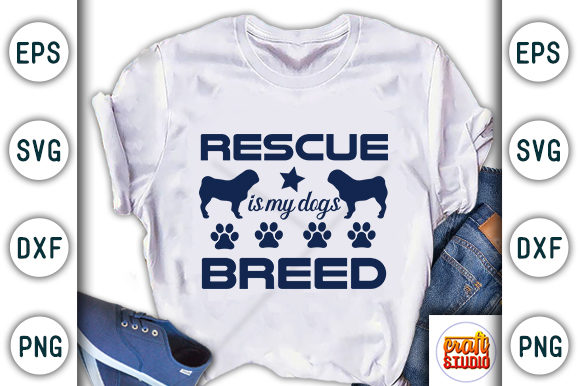 Rescue is My Dog's Breed Graphic T-shirt Designs By CraftStudio