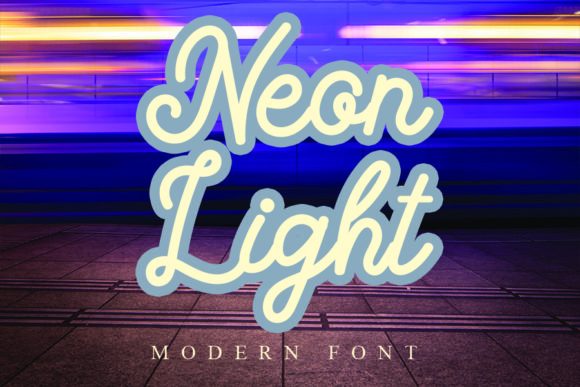 Neon Light Script & Handwritten Font By K_IN Studio