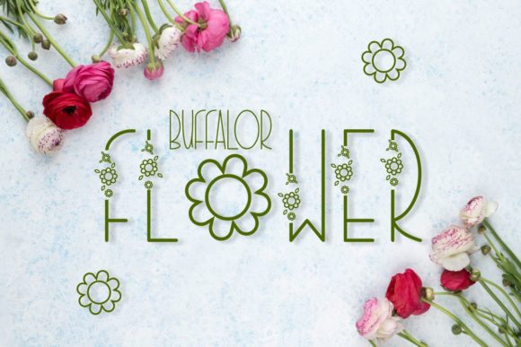 Buffalor Flower Decorative Font By Pidco.art
