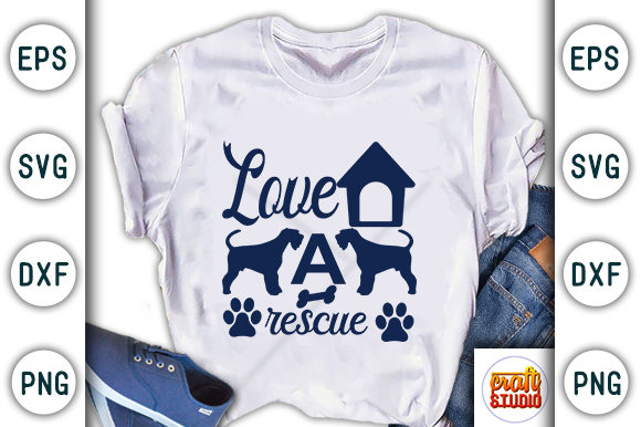  Love a Rescue Graphic T-shirt Designs By CraftStudio