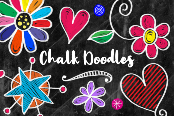 Hand Drawn Chalk Board Doodle Elements Graphic Illustrations By Prawny