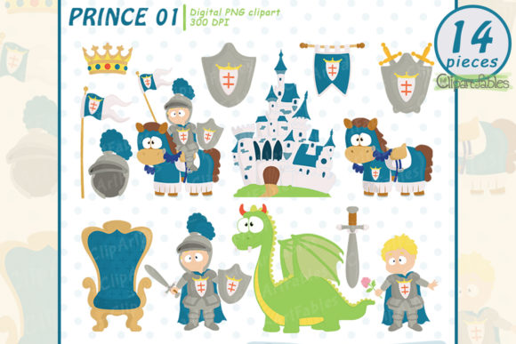 Cute Knight Clipart, Fairy Tale Clip Art Graphic Illustrations By clipartfables