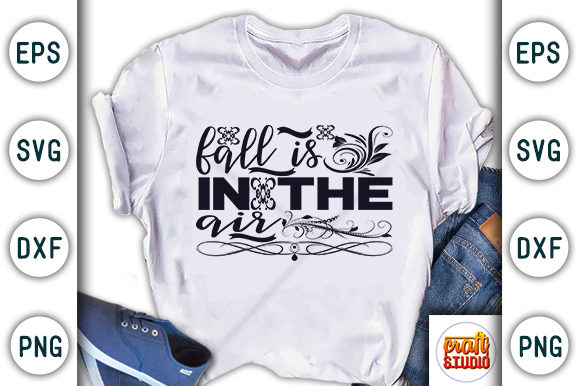 Fall is in the Air Graphic T-shirt Designs By CraftStudio