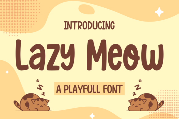 Lazy Meow Display Font By Suby Studio