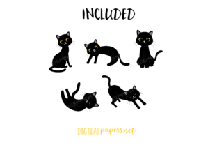 Black Cats Afbeelding Afdrukbare Illustraties Door DIPA Graphics 2