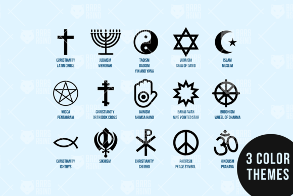 Religion Diversity Set Graphic Icons By barsrsind