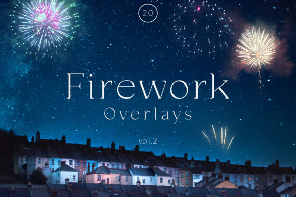 Firework Photo Overlays Vol.2 Graphic Objects By freezerondigital