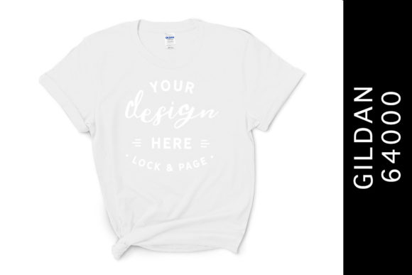 White Gildan 64000 Girls T-Shirt Mockup Graphic Product Mockups By lockandpage