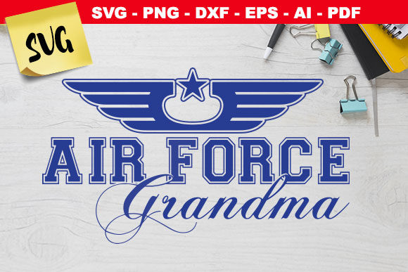 Air Force Grandma Star Wings Graphic Crafts By LouteCrea