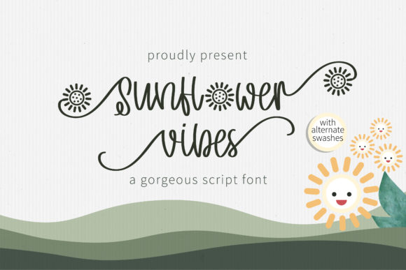 Sunflower Vibes Font Corsivi Font Di BitongType