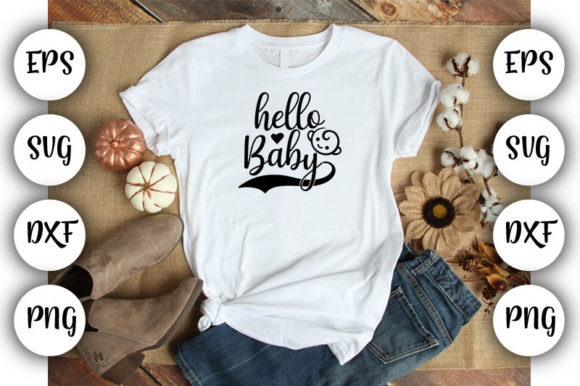 Hello Baby Graphic T-shirt Designs By Nancy Badillo