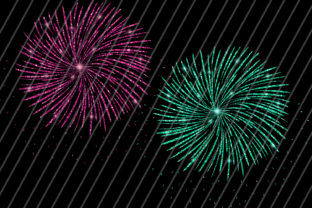 Glitter Fireworks Clip Art, Overlays Grafika Ilustracje do Druku Przez paperart.bymc 2