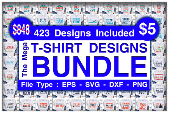The Mega T-shirt Designs Bundle Bundle By CraftStudio