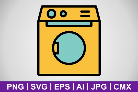 Vector Washing Machine Icon Graphic Icons By IYIKON