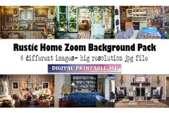 Zoom Background, Boho Rustic Pack, Home Afbeelding Hoogwaardige Stockfoto's Door DigitalPrintableMe