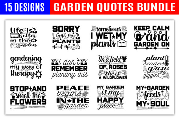 Garden Quotes Designs Bundle Graphic Crafts By CraftStudio