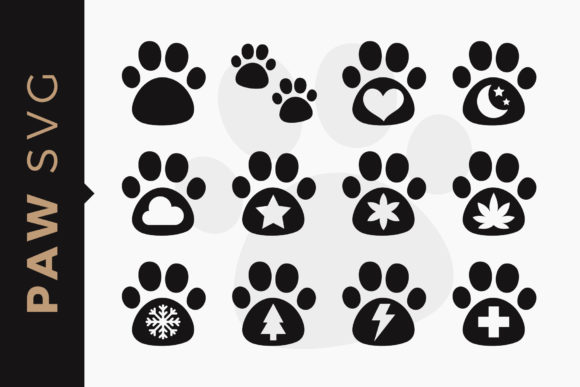Pet Paws Dog Clipart SVG Set Graphic Illustrations By DTCreativeLab