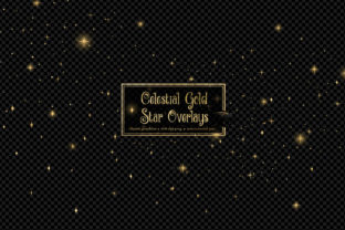 Celestial Gold Star Overlays Illustration Illustrations Imprimables Par Digital Curio 1