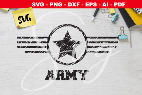 Army Star Grunge Logo   Graphic Crafts By LouteCrea