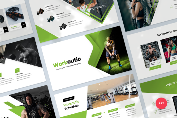 Fitness and Gym PowerPoint Template Graphic Presentation Templates By Graphue