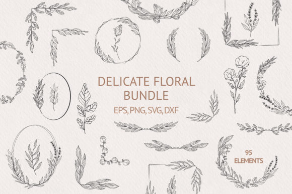 Hand Drawn Delicate Floral Bundle Graphic Illustrations By Kirill's Workshop