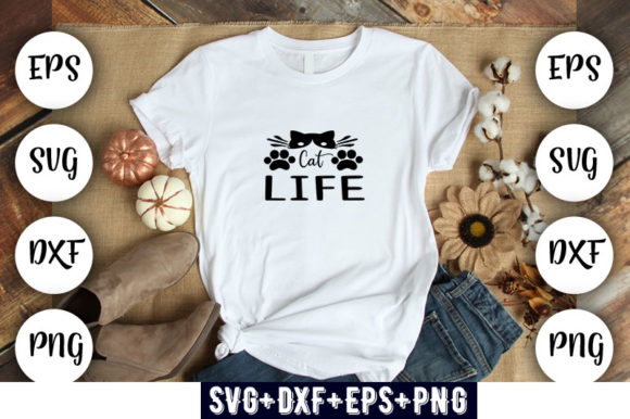 Cat Life Graphic T-shirt Designs By Nancy Badillo