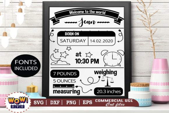 Birth Announcement Template Graphic Illustrations By Wowsvgstudio