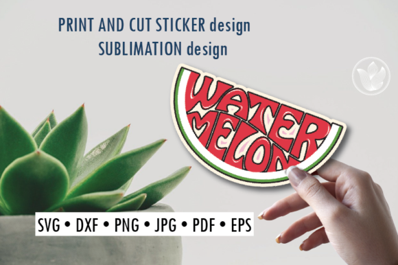 Watermelon Print and Cut Sticker Graphic Crafts By DigitalDesignsLaura