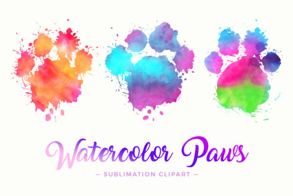 Splash Paw Watercolor Sublimation Design Graphic Crafts By DTCreativeLab
