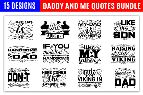 Daddy and Son Quotes Designs Bundle Graphic Crafts By CraftStudio
