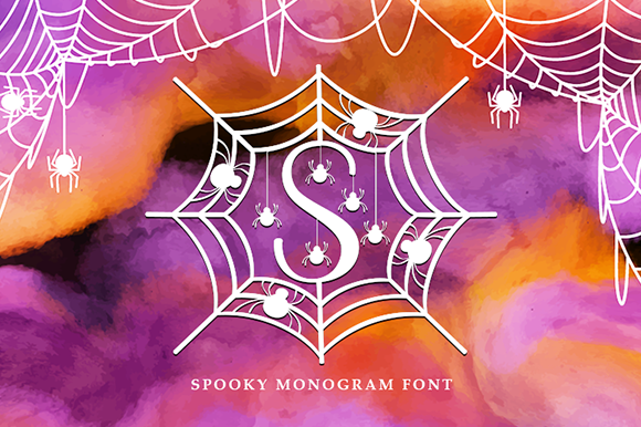 Spooky Monogram Fuentes Decorativas Fuente Por utopiabrand19