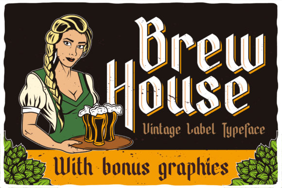Brew House Gebrochene Schriftarten Schriftart Von Vozzy Vintage Fonts And Graphics