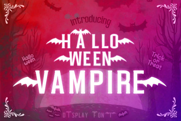 Halloween Vampire Font Display Font Di numnim