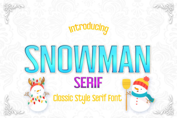 Christmas Snowman Serif Font By numnim