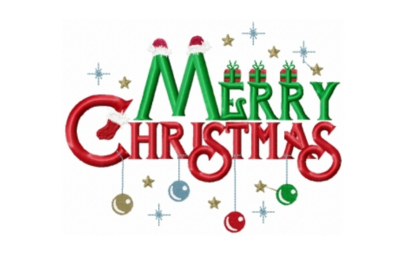 Merry Christmas Christmas Embroidery Design By Sew Terific Designs