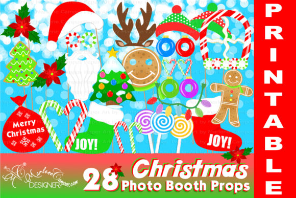 Funny Christmas Photo Booth Props Graphic Crafts By paperart.bymc
