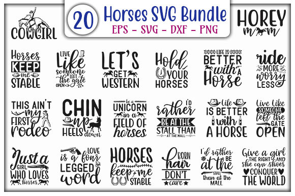Horses Design Bundle Graphic Print Templates By Creative Booth
