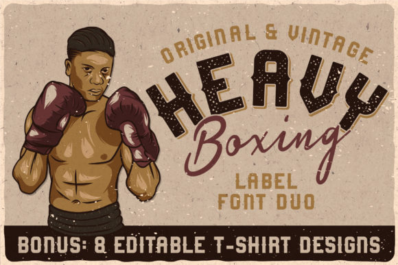 Heavy Boxing Display Font By Vozzy Vintage Fonts And Graphics