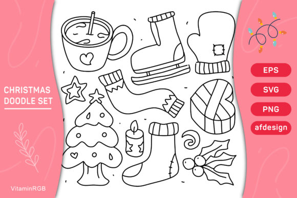 Christmas Doodle Set Graphic Illustrations By VitaminRGB