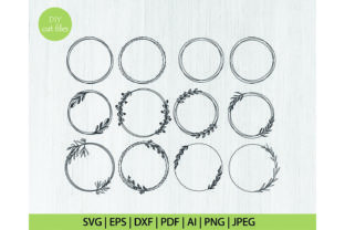 Floral Circle Wreath Svg Bundle Graphic Crafts By DIYCUTTINGFILES 1