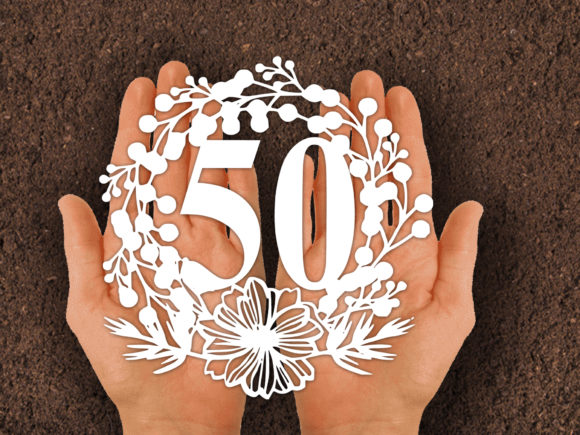 50th Anniversary Wreath SVG Graphic Druck-Vorlagen By johanruartist